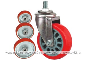 Колесо поворотное с болтом Lema FC3-TPU-100-210-6A